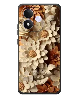 Чехол для Xiaomi Redmi Note 17 с картинкой «Бежевый флористический декор»