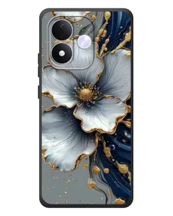 Чехол для Xiaomi Redmi Note 17 с картинкой «Белый цветок и золотой флюид»