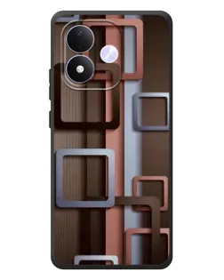 Чохол для Xiaomi Redmi Note 17 з картинкою «Коричневі об'ємні квадрати»