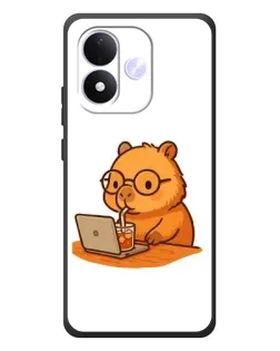 Чохол для Xiaomi Redmi Note 17 з картинкою «Капібара з ноутбуком»