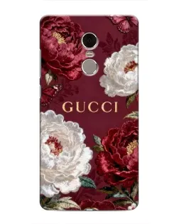 Чехол для Xiaomi Redmi Note 4 с картинкой «Gucci — бордовые розы»