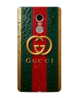 Чехол для Xiaomi Redmi Note 4 с картинкой «Gucci — фирменная полоса и золото»