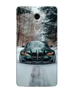 Чохол для Xiaomi Redmi Note 4 з картинкою «BMW у зимовому лісі»