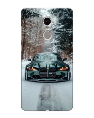 Чохол для Xiaomi Redmi Note 4 з картинкою «BMW у зимовому лісі»