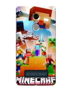 Чехол для Xiaomi Redmi Note 4 с картинкой «Minecraft герои игры»