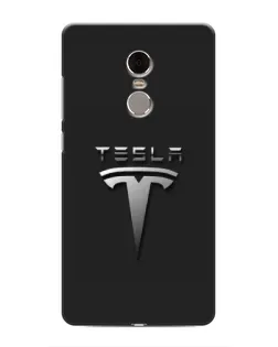 Чохол для Xiaomi Redmi Note 4 з картинкою «Сталевий логотип Tesla»