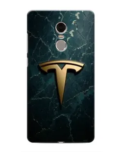 Чохол для Xiaomi Redmi Note 4 з картинкою «Мармурова Tesla Gold»