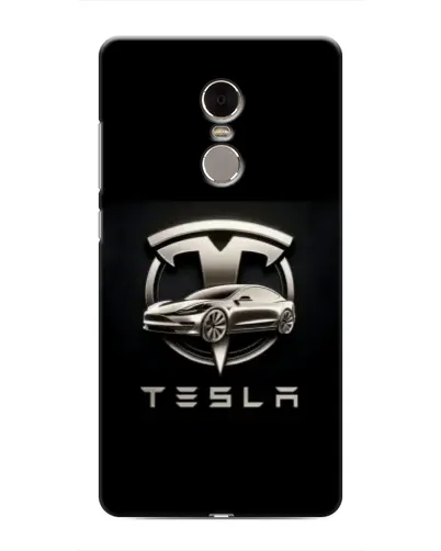 Чохол для Xiaomi Redmi Note 4 з картинкою «Tesla — срібне авто»