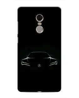 Чехол для Xiaomi Redmi Note 4 с картинкой «Mercedes — силуэт авто»