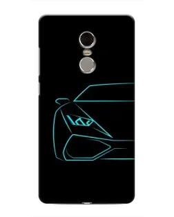 Чохол для Xiaomi Redmi Note 4 з картинкою «Блакитний силует Lamborghini»