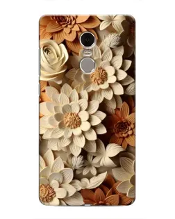 Чехол для Xiaomi Redmi Note 4 с картинкой «Бежевый флористический декор»