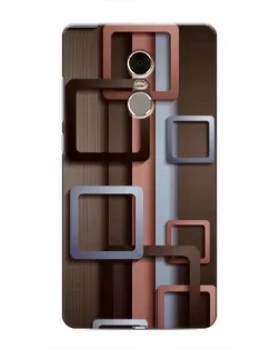 Чехол для Xiaomi Redmi Note 4 с картинкой «Коричневые объемные квадраты»