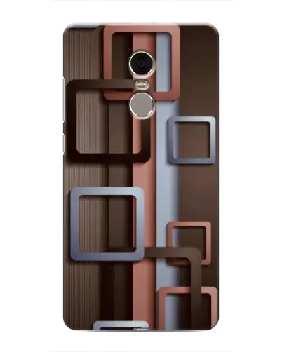 Чехол для Xiaomi Redmi Note 4 с картинкой «Коричневые объемные квадраты»