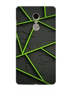 Чехол для Xiaomi Redmi Note 4 с картинкой «Зеленые геометрические линии»