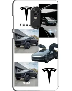 Чохол для Xiaomi Redmi Note 4X з картинкою «Колаж Cybertruck Tesla»