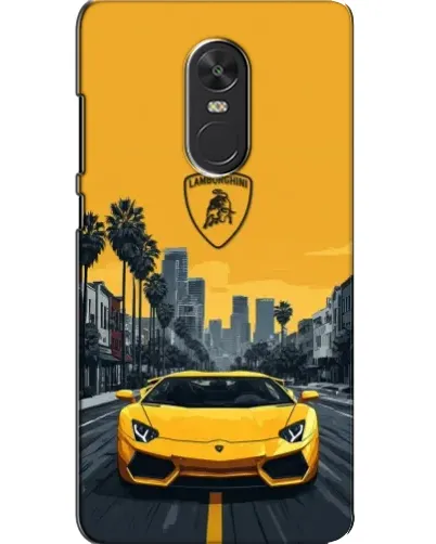 Чохол для Xiaomi Redmi Note 4X з картинкою «Жовтий Lamborghini місто»