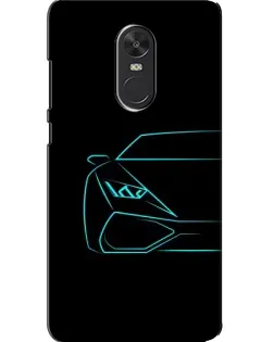 Чохол для Xiaomi Redmi Note 4X з картинкою «Блакитний силует Lamborghini»