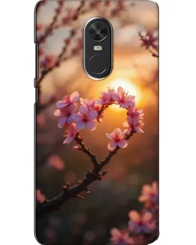 Чохол для Xiaomi Redmi Note 4X з картинкою «Рожевий цвіт  сердечко на тлі заходу»