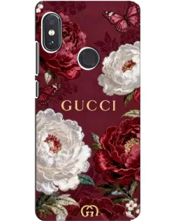 Чохол для Xiaomi Redmi Note 5 Pro з картинкою «Gucci — бордові троянди»