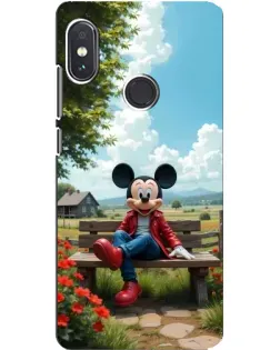 Чехол для Xiaomi Redmi Note 5 Pro с картинкой «Микки на скамейке»