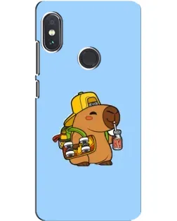 Чехол для Xiaomi Redmi Note 5 Pro с картинкой «Капибара на скейте»