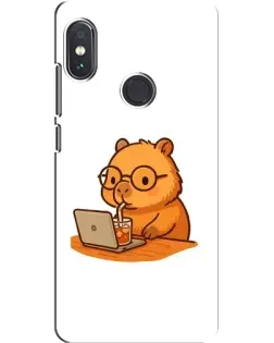 Чехол для Xiaomi Redmi Note 5 Pro с картинкой «Капибара с ноутбуком»