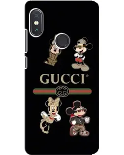 Чехол для Xiaomi Redmi Note 5 с картинкой «Gucci — герои Disney и монограмма»