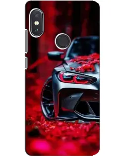 Чохол для Xiaomi Redmi Note 5 з картинкою «Спортивна BMW та квіти»