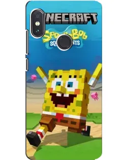 Чехол для Xiaomi Redmi Note 5 с картинкой «Губка Боб Minecraft»