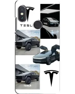 Чохол для Xiaomi Redmi Note 5 з картинкою «Колаж Cybertruck Tesla»