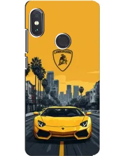 Чохол для Xiaomi Redmi Note 5 з картинкою «Жовтий Lamborghini місто»