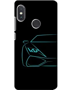 Чохол для Xiaomi Redmi Note 5 з картинкою «Блакитний силует Lamborghini»