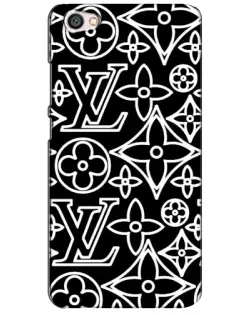 Чехол для Xiaomi Redmi Note 5A с картинкой «Черно-белый узор LV»