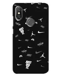Чехол для Xiaomi Redmi Note 6 Pro с картинкой «Nike Black Pattern»