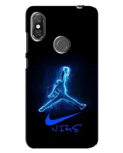 Чехол для Xiaomi Redmi Note 6 Pro с картинкой «Jordan Neon Blue»