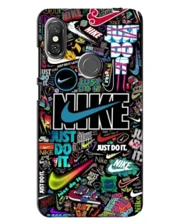 Чохол для Xiaomi Redmi Note 6 Pro з картинкою «Яскравий колаж Nike»