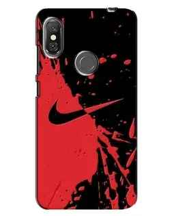 Чохол для Xiaomi Redmi Note 6 Pro з картинкою «Червоні бризки Nike»