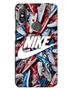 Чохол для Xiaomi Redmi Note 6 Pro з картинкою «Колаж кросівок Найк»