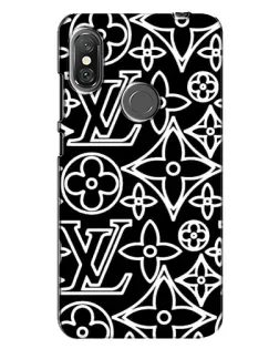 Чехол для Xiaomi Redmi Note 6 Pro с картинкой «Черно-белый узор LV»