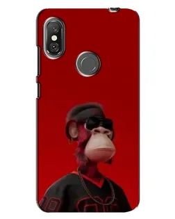 Чехол для Xiaomi Redmi Note 6 Pro с картинкой «Bored Ape в красном»