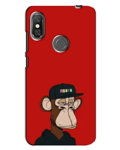 Чехол для Xiaomi Redmi Note 6 Pro с картинкой «Bored Ape — красный фон» Чехол для Xiaomi Redmi Note 6 Pro с картинкой «Bored Ape — красный фон»
