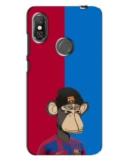 Чехол для Xiaomi Redmi Note 6 Pro с картинкой «Bored Ape — фанат Барсы»