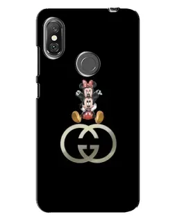 Чехол для Xiaomi Redmi Note 6 Pro с картинкой «Минни Маус на лого»