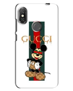 Чехол для Xiaomi Redmi Note 6 Pro с картинкой «Микки Маус Gucci — полосы»