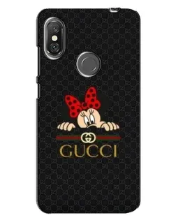 Чехол для Xiaomi Redmi Note 6 Pro с картинкой «Минни Маус Gucci — черный»