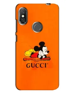 Чохол для Xiaomi Redmi Note 6 Pro з картинкою «Міккі Маус Gucci — помаранч»