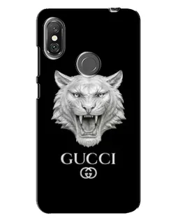 Чохол для Xiaomi Redmi Note 6 Pro з картинкою «Gucci — срібний лев»