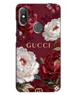 Чохол для Xiaomi Redmi Note 6 Pro з картинкою «Gucci — бордові троянди»
