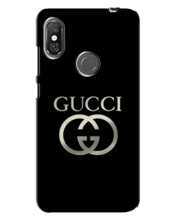 Чохол для Xiaomi Redmi Note 6 Pro з картинкою «Gucci — золото на чорному»