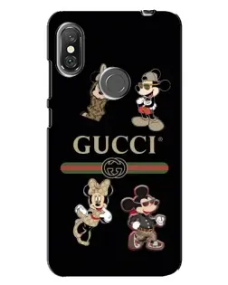 Чохол для Xiaomi Redmi Note 6 Pro з картинкою «Gucci — герої Disney та монограма»